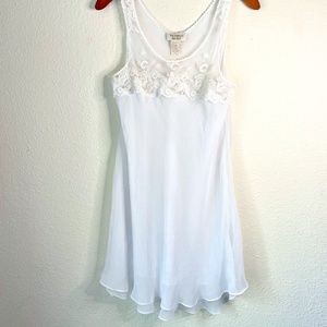 Vtg Gold Label Victoria's Secret Sheer White Slip Teddy